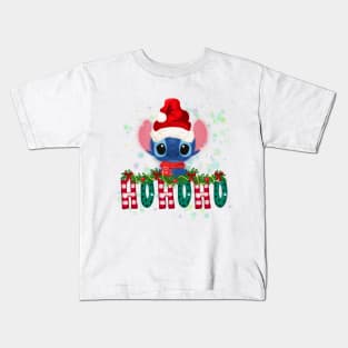 Ho ho ho Christmas stitch, holiday, Merry Christmas Kids T-Shirt